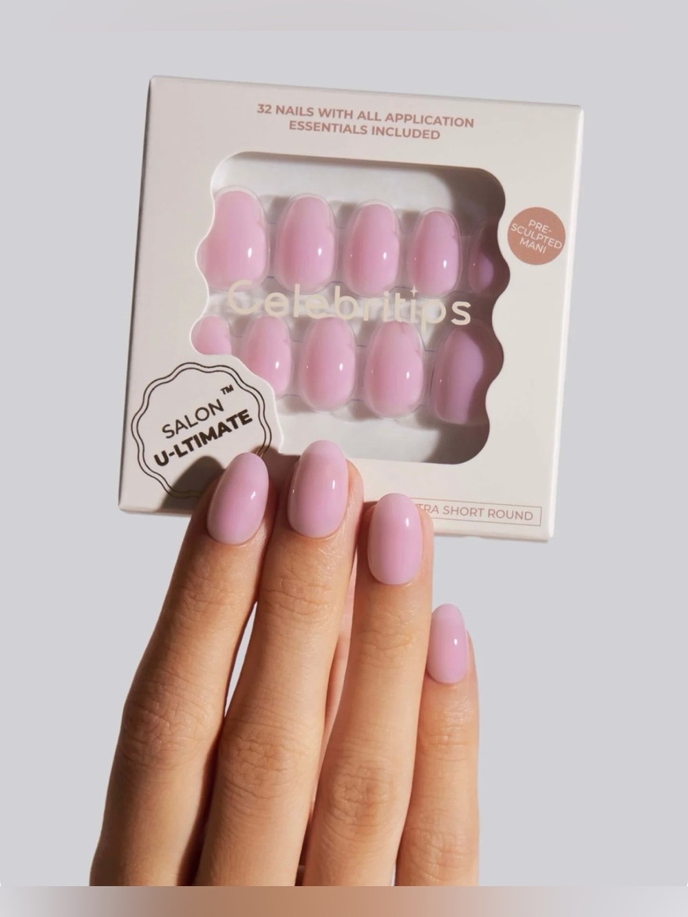 Celebritips Lavender Water Short Round Press On Nails NIB